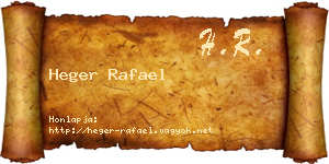 Heger Rafael névjegykártya